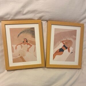 Beach vacation Scene Art Prints in Wooden Frames